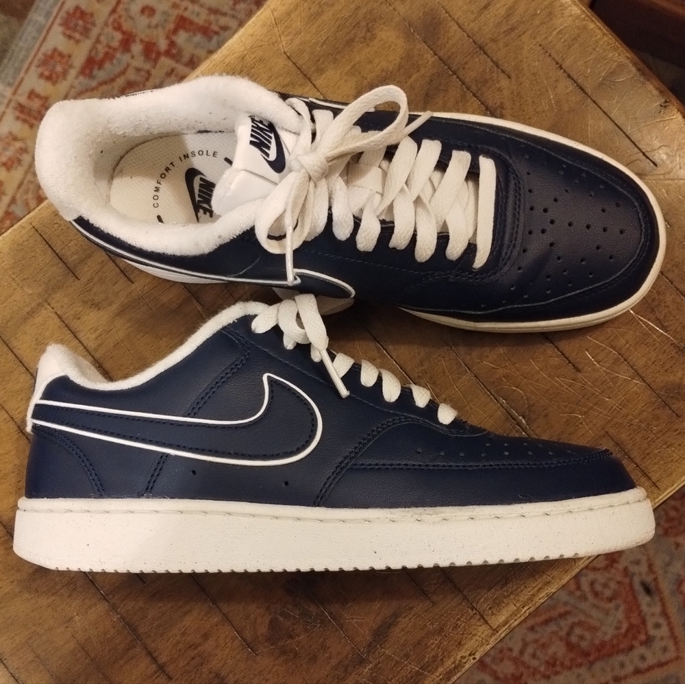 Nike Navy Blue Court Vision Low Midnight Navy Sneakers